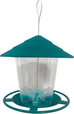 Bird Feeders for Outdoors Easy Clean and Fill,with Sturdy Wire and Roof, Round Roof Design for Sun-Proof and Rainproof, Hanging Bird Feeders for Outdoors for Backyard Garden Decor