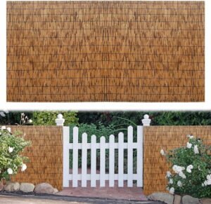 Blackout Balcony Privacy Screen 1-6ft High Retro Natural Bamboo Fencing 3.3-50ft Long Reedfence Easy to Install Protects Privacy from Prying Eyes Custom Size for Garden Balcony Backyard Patio Pool (C