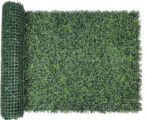 Bybeton Artificial Ivy Privacy Fence Screen,40"x120" (33.33 Sqft) UV-Anti Faux Boxwood Leaves Grass Wall Roll for Patio Balcony Privacy, Garden, Backyard Greenery Backdrop and Fence Decor