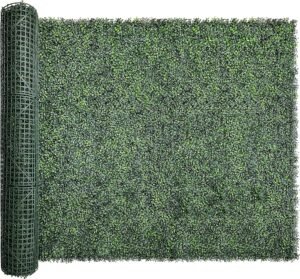 Bybeton Artificial Ivy Privacy Fence Screen,60"x120" (50 sqft) UV-Anti Faux Boxwood Leaves Grass Wall Panels for Patio Balcony Privacy, Garden, Backyard Greenery Wall Backdrop and Fence Decor