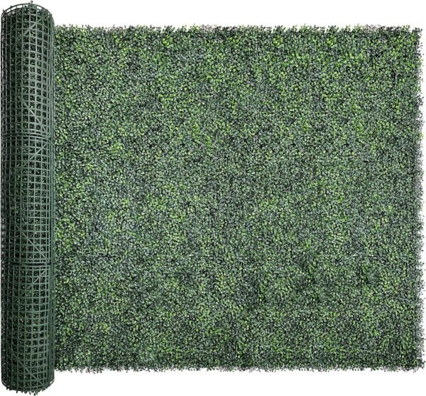 Bybeton Artificial Ivy Privacy Fence Screen,60"x120" (50 sqft) UV-Anti Faux Boxwood Leaves Grass Wall Panels for Patio Balcony Privacy, Garden, Backyard Greenery Wall Backdrop and Fence Decor