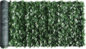 ColourTree 39" x 198" Artificial Hedges Faux Ivy Leaves Fence Privacy Screen Cover Panels  Decorative Trellis - Mesh Backing - 3 Years Warranty