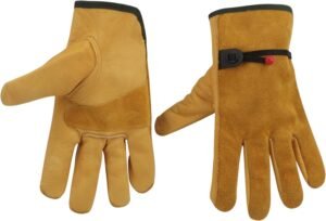 Cowhide Leather Work Gloves for Men and Women,Gardening Gloves,Driving Gloves
