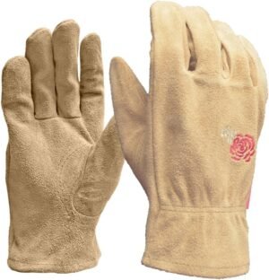 DIGZ Women's Full Suede Leather Garden Gloves