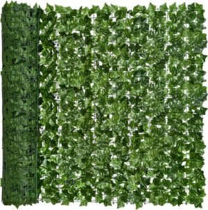 DearHouse Artificial Ivy Privacy Fence Wall Screen, 118.1x78.7in Artificial Hedges Fence and Faux Ivy Vine Leaf Decoration for Outdoor Garden Decor