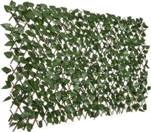 DearHouse Expandable Fence Privacy Screen for Balcony Patio Outdoor Decorative Ivy Fencing Panel, Artificial Hedges Leaves Fence (90x33 inch)