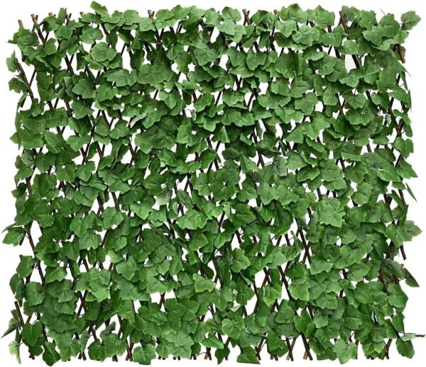 Expandable Faux Ivy Fence Privacy Screen with Artificial Flower,Greenery Expandable Stretchable Covers Panel for Balcony Patio Apartment Garden Outdoor Decor 36X92INCH
