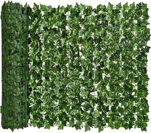 Expandable Faux Leaf Fence Privacy Screen for Balcony Patio Outdoor, Artificial Ivy Lattice Panels for Backyard Garden Decorations UV Protected (Wall Shelter)