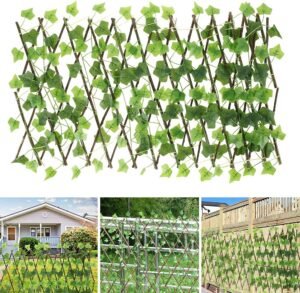 Expandable Fence, Privacy Screen for Balcony Patio, Stretchable Decorative Faux Ivy Fencing Panel, Artificial Hedges Fence Screen Leaf Decor for Garden Backyard, Length: 39.37-90.55")