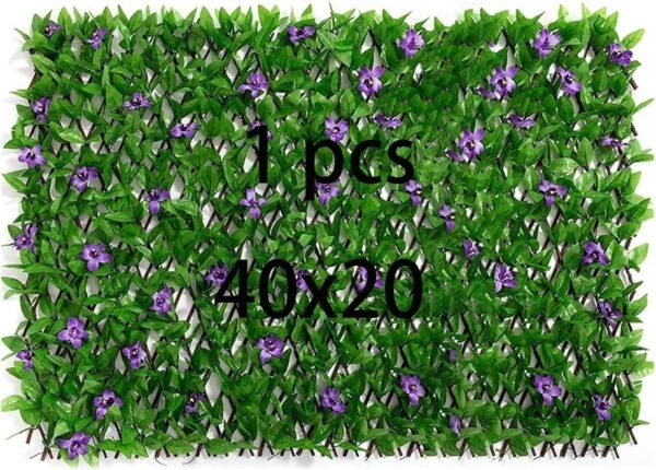 Fake Hedges,Expandable Privacy Fence Artificial Ivy Privacy Fence Screen Decorative Fences with Leaves | Faux Privacy Fence Greenery for Balcony Outdoor(Single Sided Leaves)