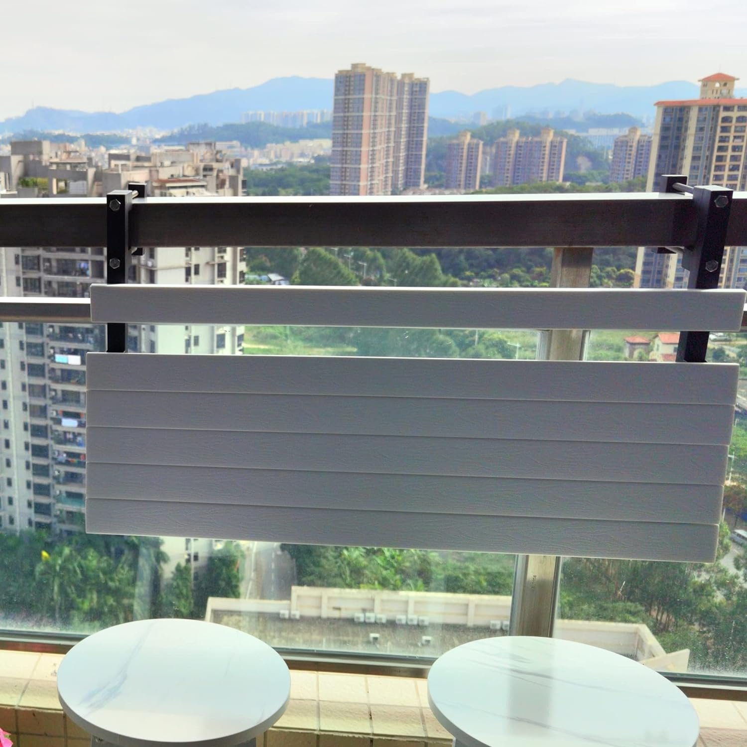 Folding Hanging Table,Balcony Bar Table For Railings,80*26Cm/31.4*10.2In,Outdoor Balcony Railing Side Folding Hanging Table,Balcony Bar Table For Railings,80*26Cm/31.4*10.2In,Outdoor Balcony Railing Side Table,Patio Garden Metal Frame Flower Stand Plant Rack,Outdoor Bar Table (White 80*26Cm/31.4*10.