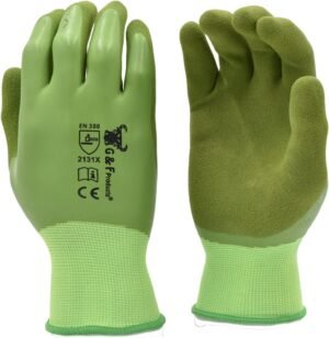 G & F Products G & F 1537M-6 6 PAIR PACK Aqua Gardening women's Gloves with Double Microfoam Latex Water Resistant Palm， Women's Medium Size