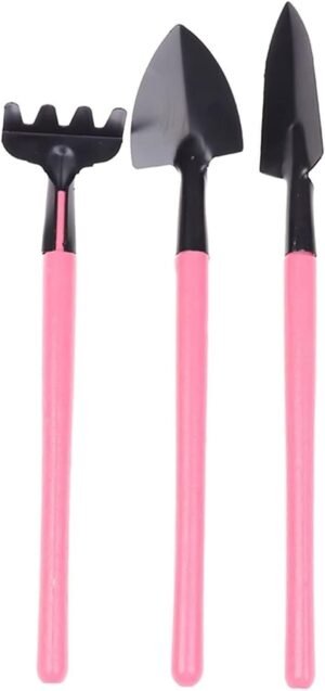 Garden Tools,Garden Shovel, 2/3PCs/Set Shovel Rake Plng Tools Combination Home Gardening Tool Set Balcony Home-Grown Mini Digging Suits(Pink)