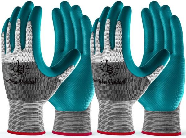 Gardening Gloves - Gardening Gloves for Men and Women 6 Pair, Breathable Rubber Garden Gloves