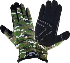 Gardening Working Gloves for Man and Women, Black & Camouflage,Size Fit Most,Thorn Proof Breathable 1-pair Henryhand