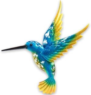 Hummingbird Wall Art Decor Sculptures, Metal Outdoor Garden Fence Art Statue, Hanging Decorations Ornaments for Living Room Bedroom Patio Balcony