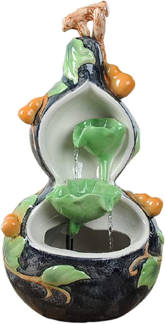 Indoor Water Fountain Tabletop Fountains Tabletop Fountain Feng Shui Water Indoor Water Fountain Tabletop Fountains Tabletop Fountain Feng Shui Water Décor Indoor Tabletop Zen Waterfall Fountain for Bedroom Living Room Office 17 Inch Height Meditation Fountain