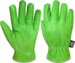 Kids Genuine Leather Work Gloves, Kids Leather Gardening Gloves,Children Gardening Gloves…