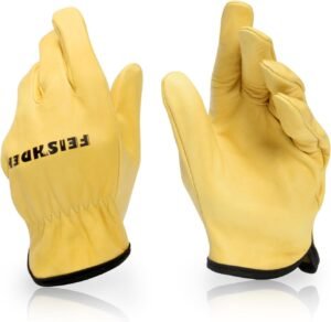Kids Leather Gardening Gloves, Toddler Work Gloves, Perfect for Children Gardening for Kids Age 2-7