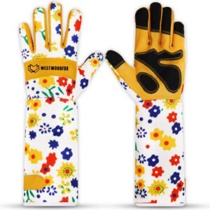 Leather Gardening Gloves Long Forearm Protection Sleeves Thorn Proof Work Gloves Rose Pruning Gauntlet Safety