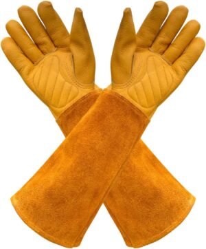 Leather Gardening Gloves for Women Men Thorn and Cut Proof Garden Work Gloves