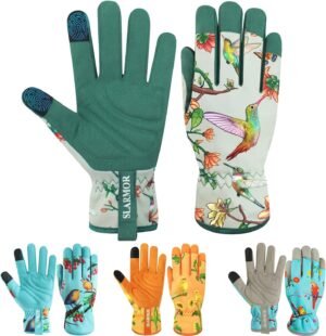 Leather-Gardening-Gloves for Women -Thorn-Proof Work-Gloves for Weeding, Digging, Planting,Pruning Yard garden Gloves