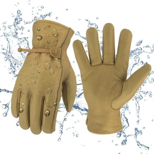 Leather Work Gloves for Men & Women, Reinforced Durable Gardening Gloves,Cowhide Work Gloves,Puncture & Cut Resistant