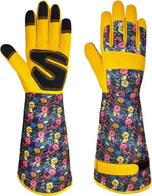 Long Gardening Gloves for Women Rose Pruning Garden Gloves Ladies Protective Work Gloves for Yard & Outdoor Work