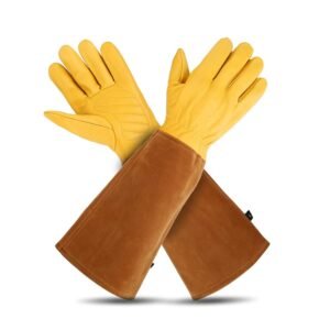 Luzaya Rose Pruning Gloves for Women/Men，Long gardening Gloves, Owhide Anti-stab Garden Gloves, used in pruning Roses/Gardening/Logging/Farm/Cactus