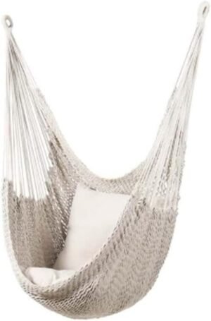 Mesh Hammock Chair Porch for Seat Woven Hanging Rope String Netted Swing Outdoor Indoor Garden Furniture for Yard Bedroom Patio Decoration Hanging Rope Netted Swing