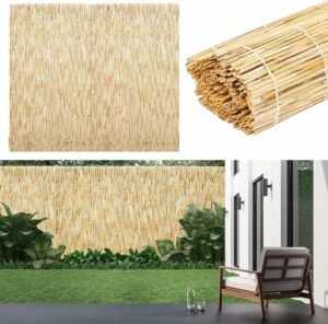 Natural Bamboo Patio Privacy Screen 1ft 1.6ft 2ft 2.3ft 2.5ft 2.7ft 3ft 3.3ft 3.5ft 4ft 4.5ft 5ft 5.5ft 6ft High Garden Fence Balcony Privacy Screen with Ties Easy to Install - Customizable (Color :