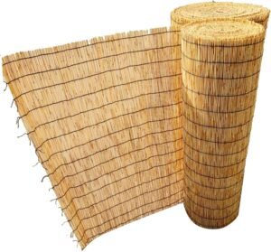 Natural Bamboo Reed Fence Rolls Balcony Privacy,Garden Reed Screening Patio Privacy Screen Panels, Hand-Woven Reed Screening Apartments Window Blind, Bamboo Fencing Outdoor Patio Backyard Divider (Co