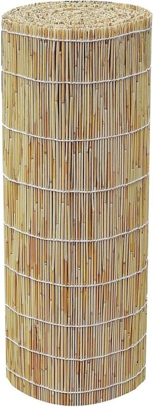 Natural Reed Fence Rolls Window Blind, Reed Balcony Privacy Screen for Apartments Patio,Bamboo Fencing Garden Reed Screening Curtain, Eco-Friendly Reed Fencing Backyard Divider Privacy Border (Color