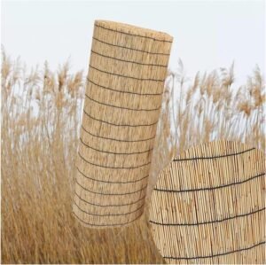 Natural Reed Privacy Screen Curtain Bamboo Fencing, Balcony Privacy Fence Garden Reed Screening Rolls,Apartments Patio Bamboo Fencing Privacy Border Panels,Decorative Backyard Divider for Wall Pond (