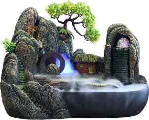 Office Fountain Desktop Fountain Zen Meditation Desktop Simulation Rockery Water Fountain Bonsai Circulating Water Living Room Landscape Water Fountain Decor