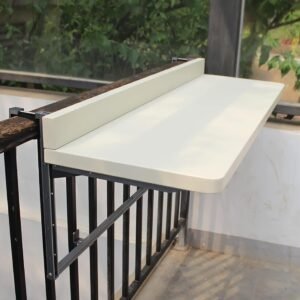 Outdoor Bar Table,Balcony Bar Table For Railings, Balcony Railing Table,Balcony Table Hanging,Countertop Extension Fold Down,Adjustable Deck Table For Patio,Garden,Outdoor (White 120*40Cm/47.2*15.7In