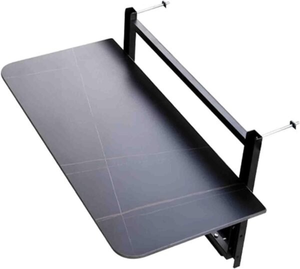 Outdoor Folding Side Table, Folding Hanging Table for Balcony, Window Sill Railing Table, Outdoor Dining Table for Patio, Balcony and Deck Easy Assembly(White,60 * 35cm)