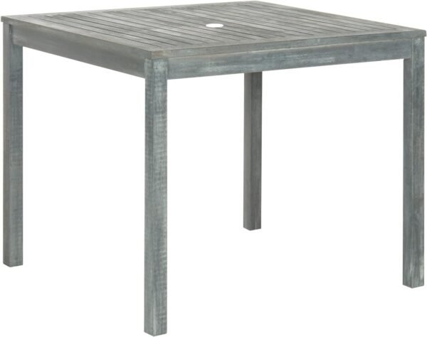 Outdoor Living Del Mar Ash Grey Acacia Wood 5-piece Beige Cushion Dining Set Transitional Urban Square Fabric Included