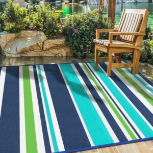 Outdoor Patio Plastic Straw Rug - Outdoor Rugs Waterproof Camping, Area Carpet Rug for Outside, Rv, Porch Rug Deck Rug for Camper, Balcony, Patio Decor