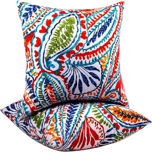 Outdoor Pillows Waterproof Set of 2 Outdoor Throw Pillows with Insert Included 18×18 Inch Outdoor Pillows for Patio Furniture