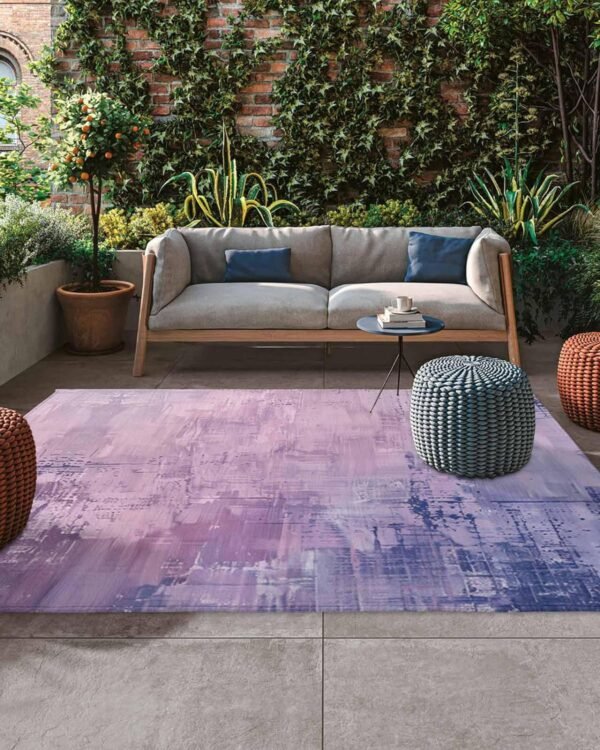 Outdoor Rug 4' x 6' for Patios Clearance, Purple Foil Texture Outdoor Plastic Straw Rug, Easy Cleaning Carpet Water Absorbent Outdoor Rugs Indoor Outdoor Rugs for Deck Balcony Pool Picnic Patio Decor