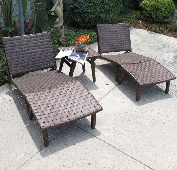Oxford Outdoor Patio Resin Wicker Lounge Chair 5 Piece Set