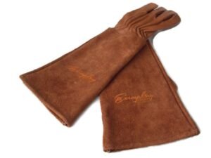 Rose Pruning Gloves for Men and Women - Thorn Proof Goatskin Leather Gardening Gloves with Gauntlet