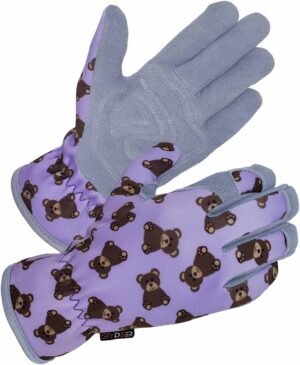 SKYDEER Kids Deerskin Suede Gardening Work Gloves, Extra Double Padded Hands Protection