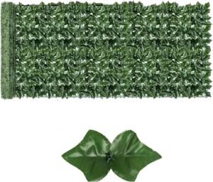 Skloopearg Artificial Ivy Privacy Fence Screen，39.4" X 118" UV-Anti Fake Leaves Plant Vine，Privacy Hedges Wall for Indoor Outdoor Garden Backyard Decor