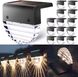 Solar Deck Lights - 14Pack Outdoor Waterproof Lighting LED Lights Backyard Colorful Decorative Lights for Deck, Apartment Balcony, Fence