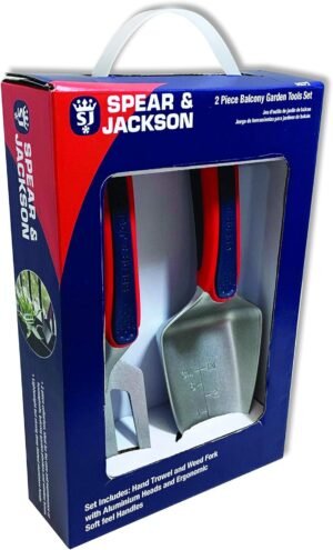 Spear & Jackson BG2PS 2 Piece Balcony Garden Tool Set, Red & Blue