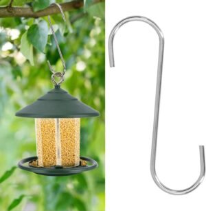 Stainless Steel S Hook, Garden Balcony Plant Hanger, Lazy Bird Feeder Hammock Hooks for Hanging Bird Feeders, Bird House, Plants