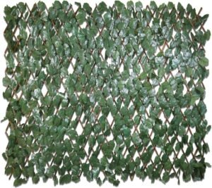 TANG Artificial Leaf Faux Ivy Expandable Stretchable Privacy Fence Screen for Patio Deck Backyard Balcony Privacy Screen Single Side Leaf Vine Wall Fence Decoration