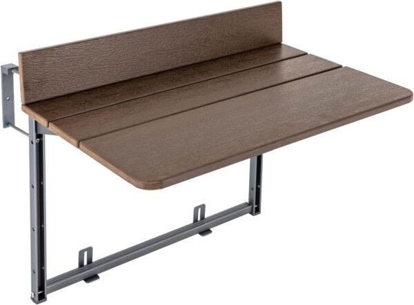 TFCFL Balcony Bar Table, Balcony Railing Hanging Table, Folding Balcony Table with Adjustable Height for Outdoor Patio Porch Deck, Punch-Free, 99lbs Capacity (23.6"X14.5")